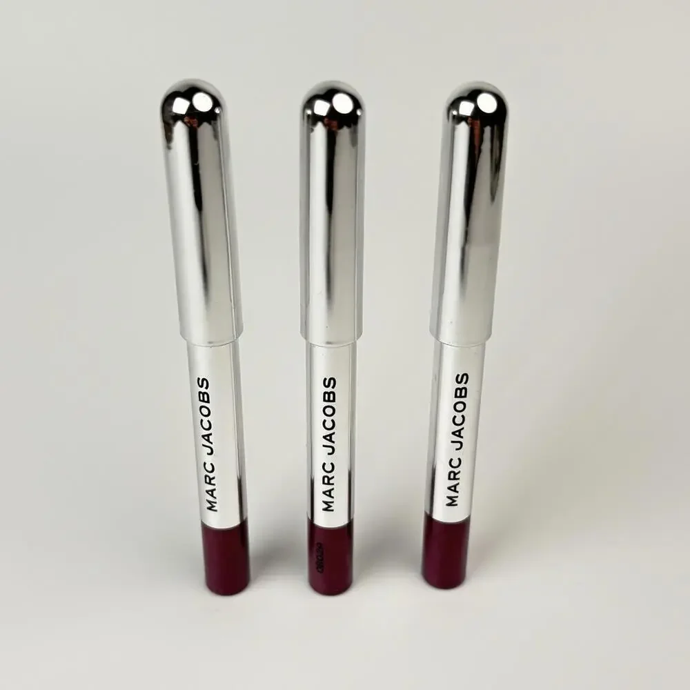 MARC JACOBS Set 3x Highliner Eyeliner Gel Eye Crayon Liner Cherry‎ On Taupe